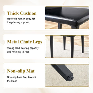 English Elm Table and Chair Set Walnut Mdf Top X Frame Industrial Dining for Six Walnut + Black W1151S04939