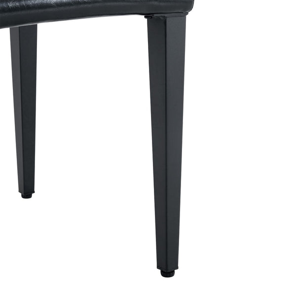 English Elm Table and Chair Set Walnut Mdf Top X Frame Industrial Dining for Six Walnut + Black W1151S04939