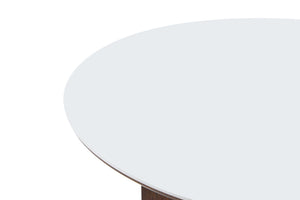 English Elm Medieval-style Sintered Stone Round Dining Table with Storage Shelf for Compact Spaces White Walnut W1151S04956