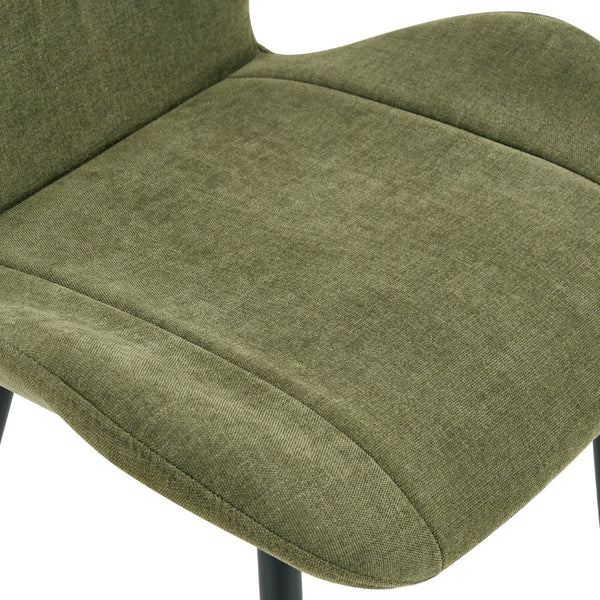 English Elm Table and Chair Set Square Tempered Glass Top Pedestal Base with 4 Olive Fabric Seats W1151S04957