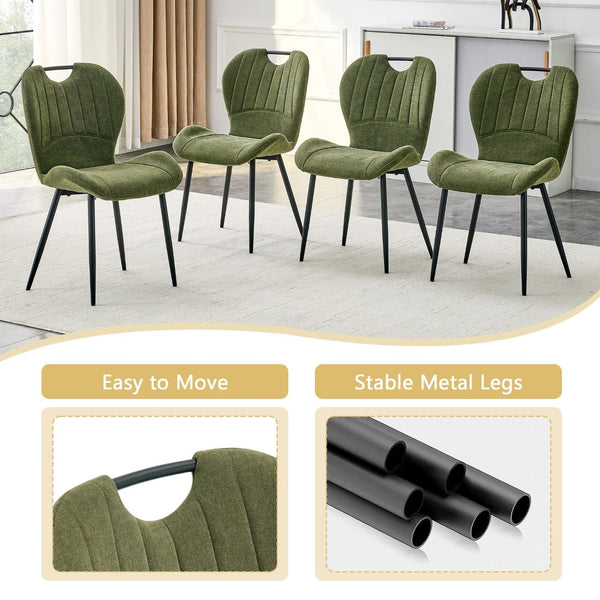 English Elm Table and Chair Set Square Tempered Glass Top Pedestal Base with 4 Olive Fabric Seats W1151S04957