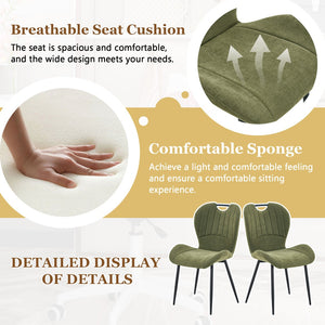English Elm Table and Chair Set Square Tempered Glass Top Pedestal Base with 4 Olive Fabric Seats W1151S04957