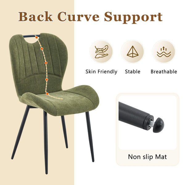 English Elm Table and Chair Set Square Tempered Glass Top Pedestal Base with 4 Olive Fabric Seats W1151S04957