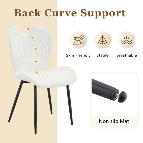 English Elm Table and Chair Set Square Tempered Glass Top Pedestal Base with 4 Pu Dining Seats White Chairs W1151S04959