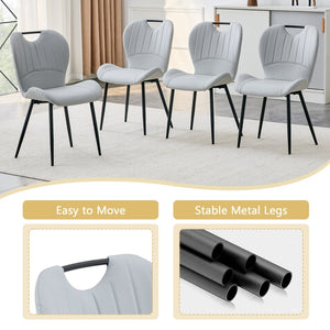 English Elm Table and Chair Set Square Tempered Glass Top Black Metal Pedestal Base 5 Piece Light Gray W1151S04960