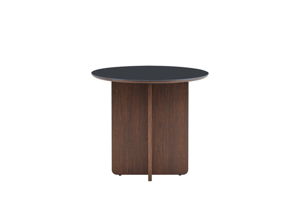 English Elm Medieval-style Sintered Stone Round Dining Table with Storage Shelf for Compact Spaces Black Walnut W1151S04964