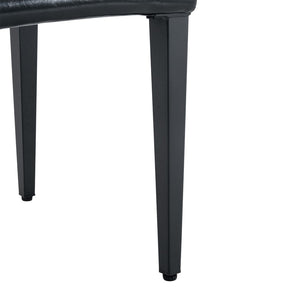 English Elm Table and Chair Set Walnut Mdf Top X Frame Industrial Dining for Six Black + Wood W1151S04976