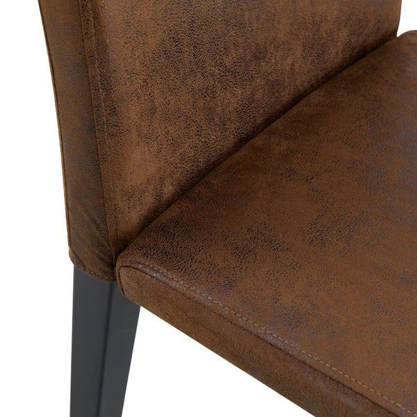 English Elm Table and Chair Set Eight Seat Wood Grain MDF Top with X Frame Base and Fabric Dining W1151S04981