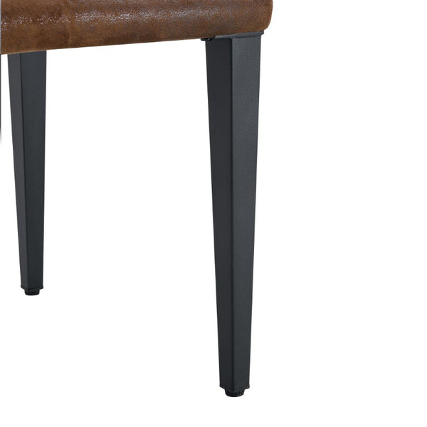 English Elm Table and Chair Set Eight Seat Wood Grain MDF Top with X Frame Base and Fabric Dining W1151S04981