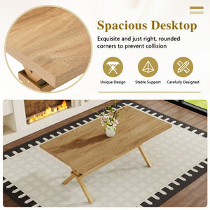 English Elm Table and Chair Set Eight Seat Wood Grain MDF Top with X Frame Base and Fabric Dining W1151S04981