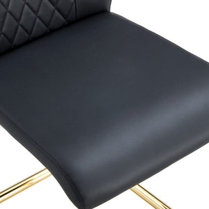 English Elm Table and Chair Set Square Tempered Glass Top Gold Base with 4 PU Leather Seats W1151S04988