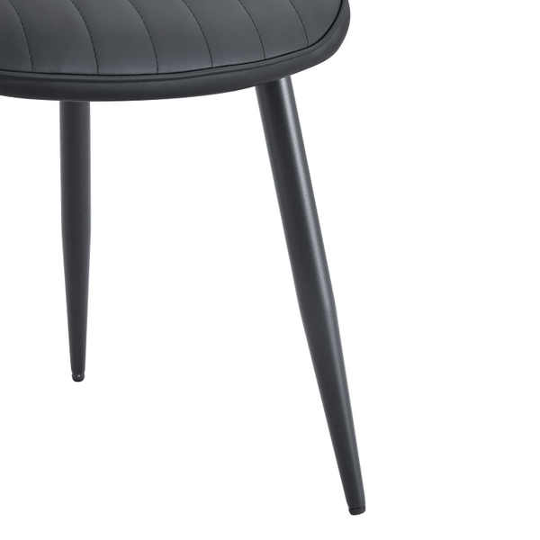 English Elm The Matte Black Ergonomic Dining Chair Set of Four with Curved Cushion Support W1151S04993