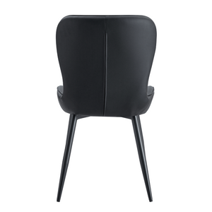 English Elm The Matte Black Ergonomic Dining Chair Set of Four with Curved Cushion Support W1151S04993