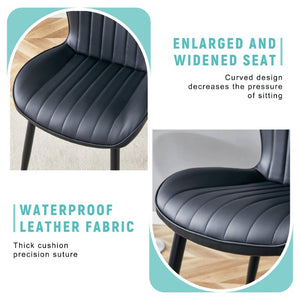 English Elm The Matte Black Ergonomic Dining Chair Set of Four with Curved Cushion Support W1151S04993