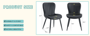 English Elm The Matte Black Ergonomic Dining Chair Set of Four with Curved Cushion Support W1151S04993