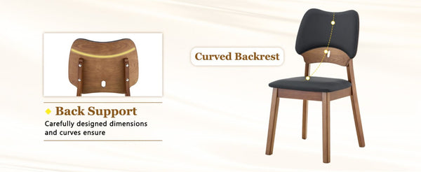 English Elm Table and Chair Set Rectangular MDF Top with Six Walnut Solid Wood Upholstered Seats Light Wood Grain Black W1151S05000