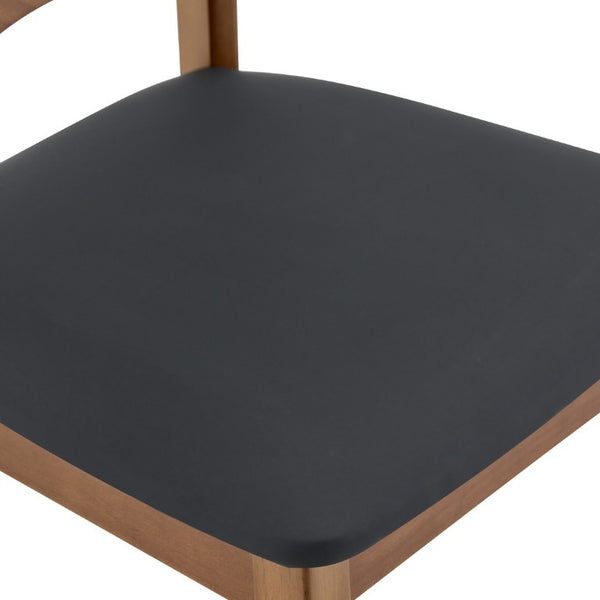 English Elm Table and Chair Set Rectangular MDF Top with Six Walnut Solid Wood Upholstered Seats Light Wood Grain Black W1151S05000