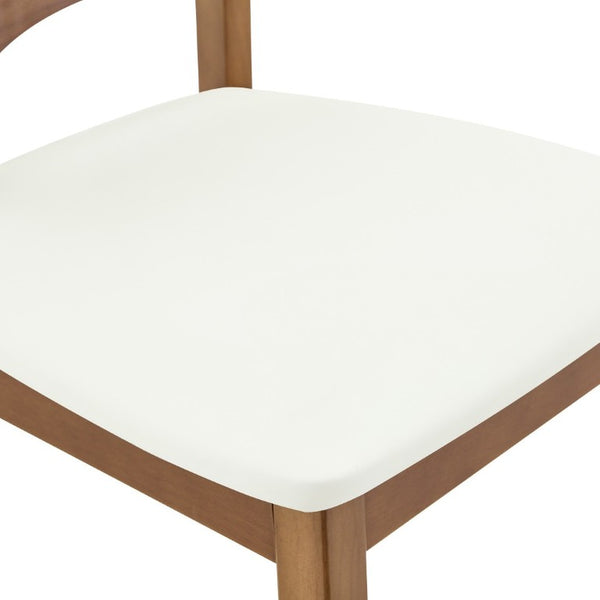 English Elm Table and Chair Set Rectangular MDF Top with Six Walnut Solid Wood Upholstered Seats Light Wood Grain White W1151S05002