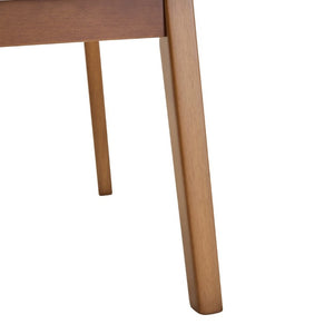 English Elm Table and Chair Set Rectangular MDF Top with Six Walnut Solid Wood Upholstered Seats Light Wood Grain White W1151S05002