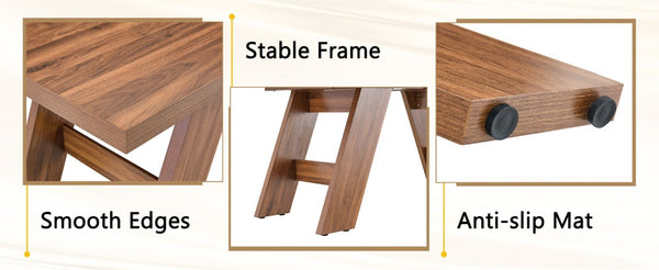 English Elm Table and Chair Set Rectangular MDF Dining Six Solid Wood Seats Curved Ergonomic Walnut Wood Grain W1151S05014