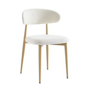 English Elm 47.24" Round Dining Table Set with Velvet Chairs and Tiered Iron Shelf for Small Spaces W1162P395658