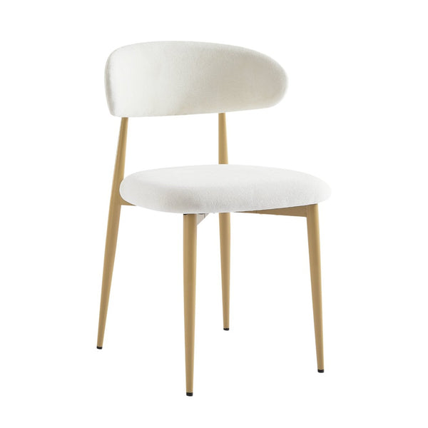 English Elm 47.24" Round Dining Table Set with Velvet Chairs and Tiered Iron Shelf for Small Spaces W1162P395658