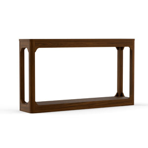 English Elm 55.1-inch Curved Leg Console Table Slim Matte Engineered Wood Entryway Sofa Accent Walnut W1162P487832