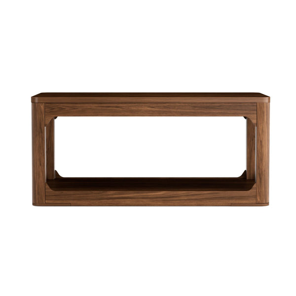 English Elm 3-piece Two-tier Shelving Coffee and Side Table Set for Modern Living Spaces Walnut W1162P491980
