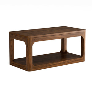 English Elm 3-piece Two-tier Shelving Coffee and Side Table Set for Modern Living Spaces Walnut W1162P491980