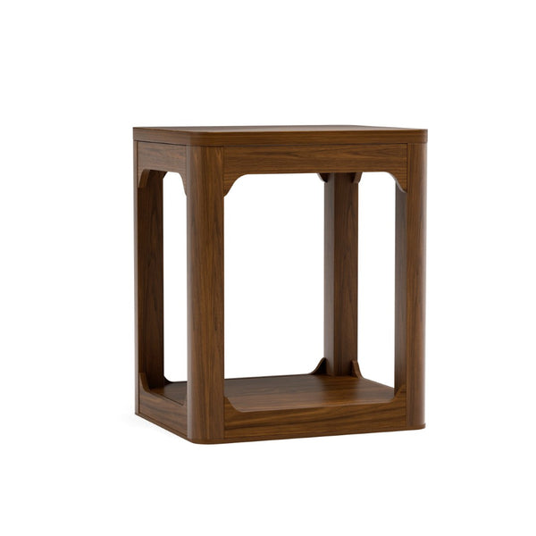 English Elm 3-piece Two-tier Shelving Coffee and Side Table Set for Modern Living Spaces Walnut W1162P491980