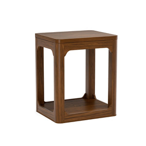 English Elm 3-piece Two-tier Shelving Coffee and Side Table Set for Modern Living Spaces Walnut W1162P491980