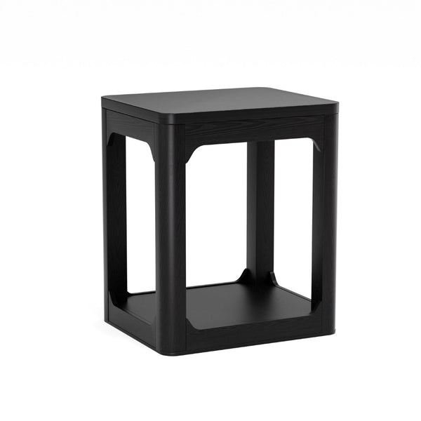 English Elm 3-piece Two-tier Shelving Coffee and Side Table Set for Modern Living Spaces Black W1162P491981