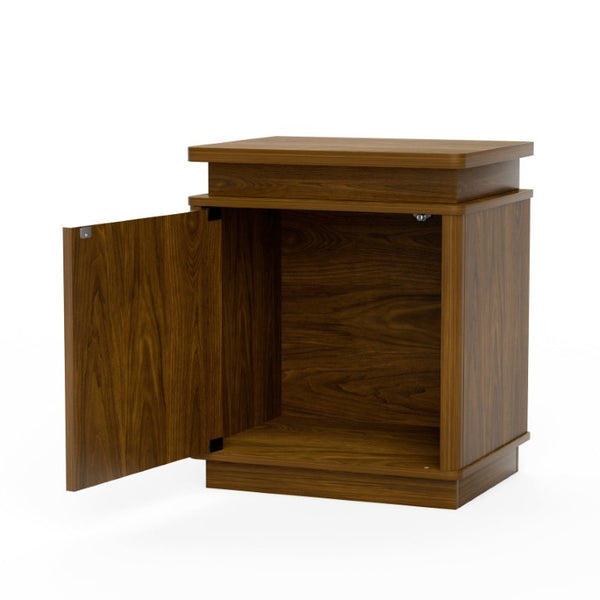 English Elm 63.7Sideboard,storage Cabinet LED Lighting Walnut Grain Arched Doors Modern Living Room W1162P534298