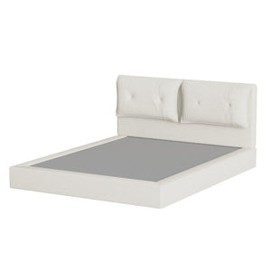 English Elm Airframe Cloud Bed Queen Chenille Upholstered Frame with Foam Edged Low Profile Design White W1162P549508