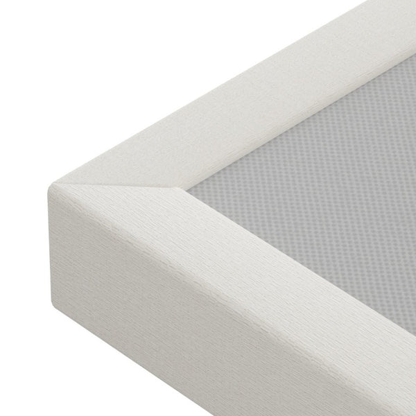 English Elm Airframe Cloud Bed Queen Chenille Upholstered Frame with Foam Edged Low Profile Design White W1162P549508