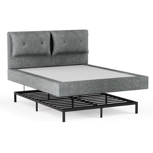 English Elm Airframe Cloud Bed Queen Chenille Upholstered Frame with Foam Edged Low Profile Design Gray W1162P549518