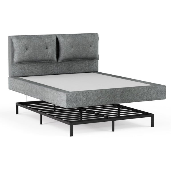 English Elm Airframe Cloud Bed Queen Chenille Upholstered Frame with Foam Edged Low Profile Design Gray W1162P549518