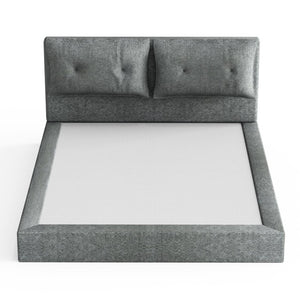 English Elm Airframe Cloud Bed Queen Chenille Upholstered Frame with Foam Edged Low Profile Design Gray W1162P549518