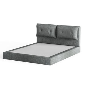 English Elm Airframe Cloud Bed Queen Chenille Upholstered Frame with Foam Edged Low Profile Design Gray W1162P549518