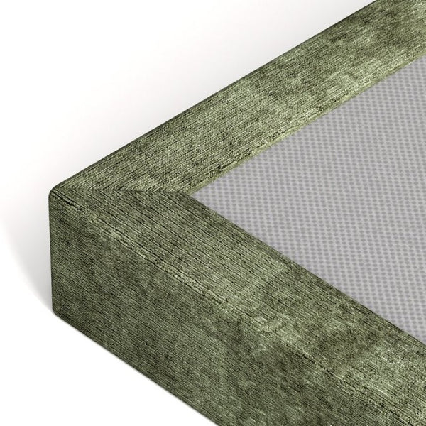 English Elm Airframe Cloud Bed Queen Chenille Upholstered Frame with Foam Edged Low Profile Design Green W1162P549521