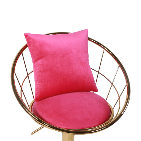 English Elm Rose Red Velvet Swivel Barstools with Gold Frame Lattice Back Glam Set of 2 W117094402