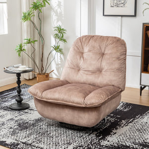 English Elm Natural Gold Stamped Velvet Swivel Gliding Recliner Oversized Chair with Phone Holder W1170P183282