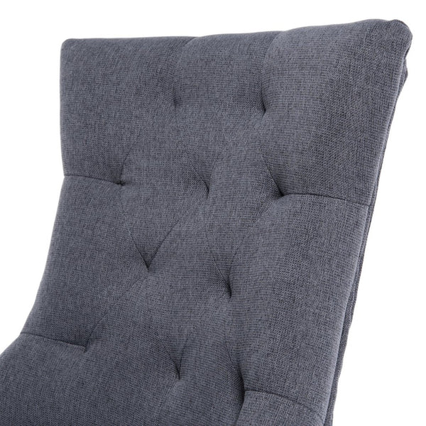 English Elm Modern Linen Tufted Armchair Set of Two with Solid Wood Legs for Dining and Living Grey W1170P457203