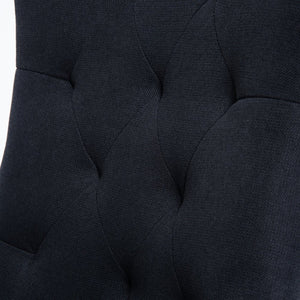 English Elm Modern Linen Tufted Armchair Set of Two with Solid Wood Legs for Dining and Living Black W1170P457208