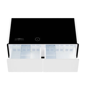 English Elm Modern Smart Coffee Table with Built in Fridge Wireless Charging and RGB Ambient Light W1172P476230