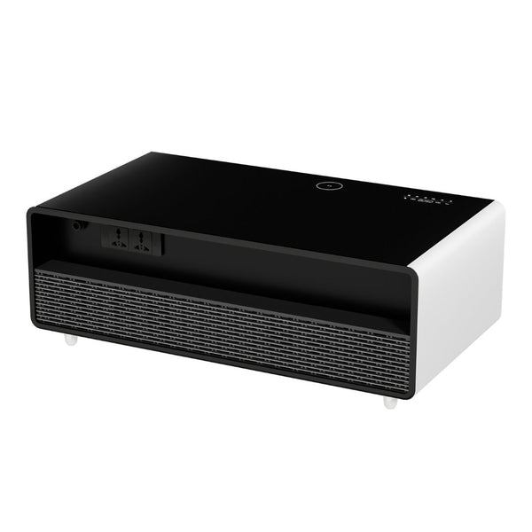 English Elm Modern Smart Coffee Table with Built in Fridge Wireless Charging and RGB Ambient Light W1172P476230