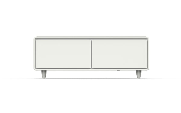 English Elm Modern Coffee Table with Built in Fridge Power Outlets and Manual Temperature Control W1172P483607