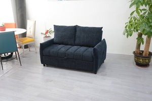 English Elm Futon Velvet Sleeper Sofa with Usb Port and Adjustable Backrest for Studio Living W1183P253021