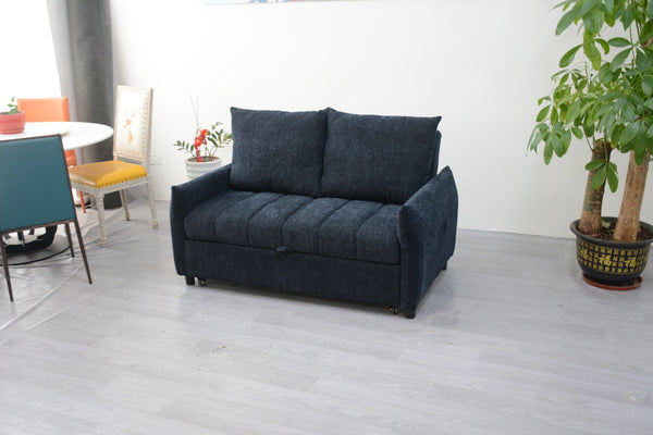 English Elm Futon Velvet Sleeper Sofa with Usb Port and Adjustable Backrest for Studio Living W1183P253021