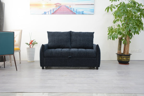 English Elm Futon Velvet Sleeper Sofa with Usb Port and Adjustable Backrest for Studio Living W1183P253021